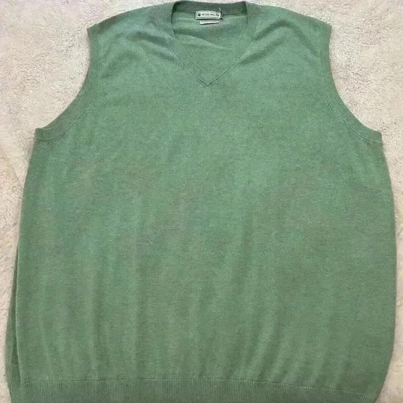 Men's Large Peter Millar Silk Green‎ Sleeveless Vest - Picture 2 of 5
